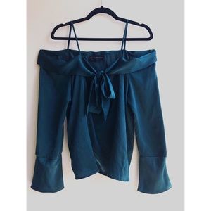 Nordstrom Tops - Green off the shoulder elegant blouse Nordstrom Tops - Green off the shoulder elegant blouse